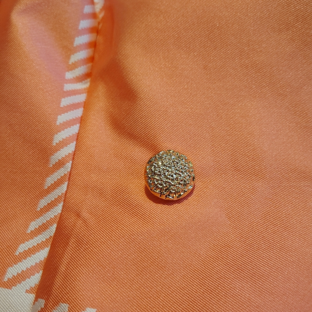 Women's Coral Plaid Double-Breasted Blazer - Picture 5 of 6